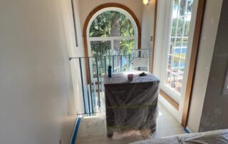 ways to protect furniture - interior house prepped for painting