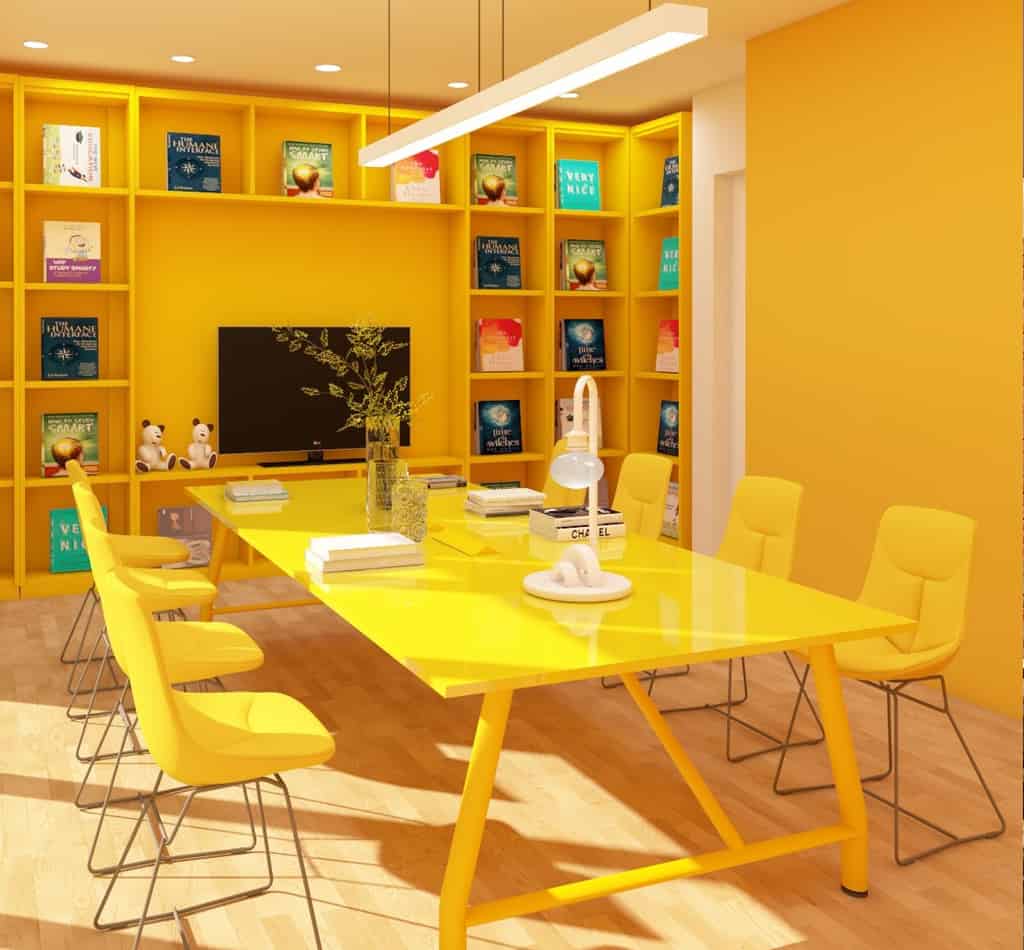 fresh office paint color ideas- yellow